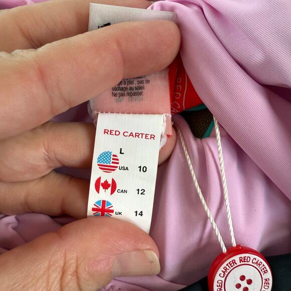 Red Carter NWT Lattice Lace Up Colorblock One Piece Swimsuit size L/10 - Picture 9 of 9